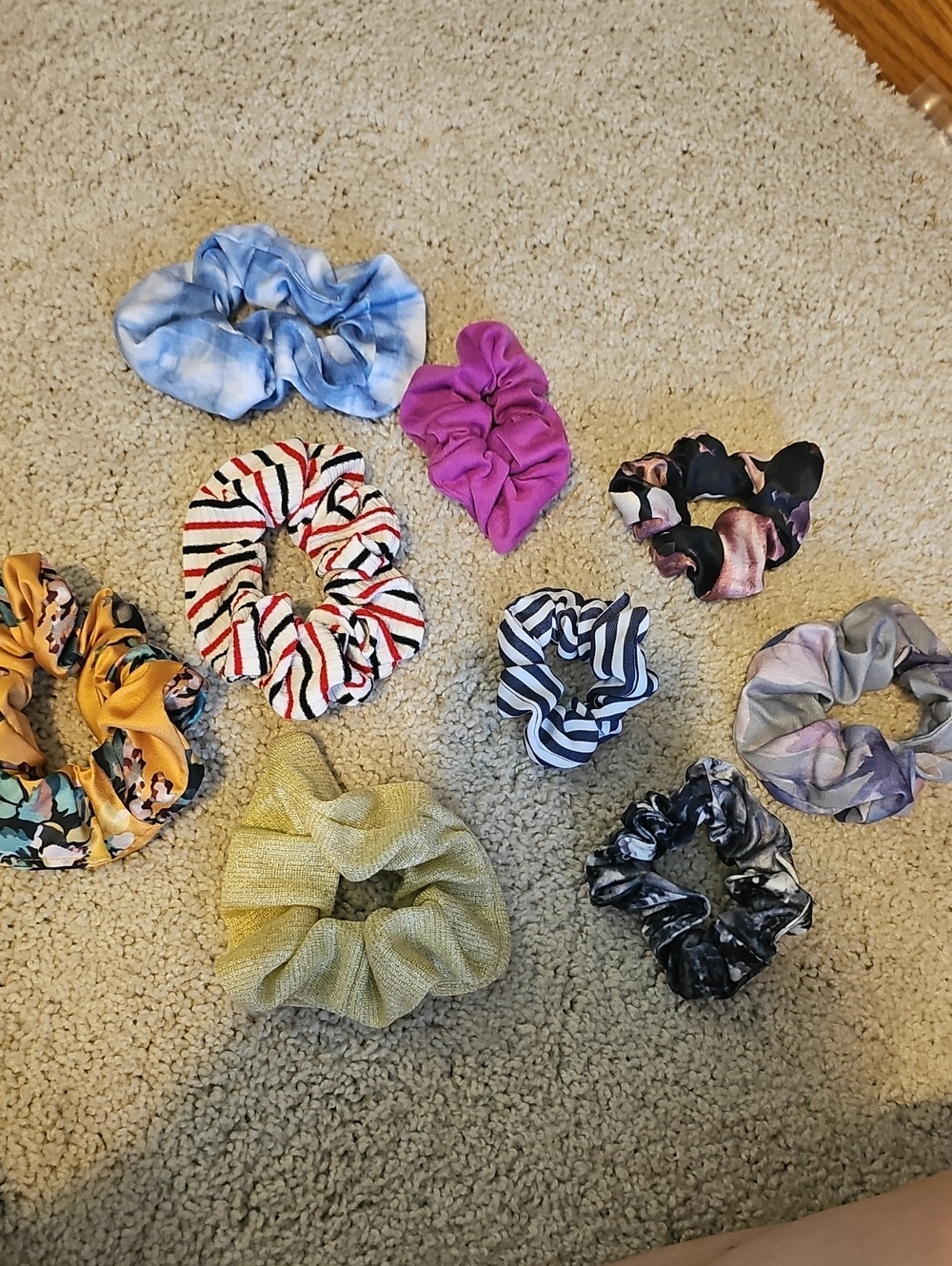 Elastic Hair Scrunchie Set - Assorted Colors